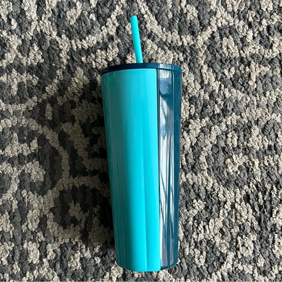 Starbucks Light Blue and Dark Blue Tumbler with Straw - Picture 3 of 4
